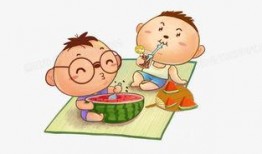 孩子在吃瓜图画,小宝贝的吃瓜时光