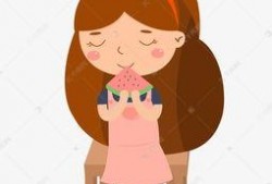 拿着板凳吃瓜可爱