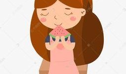 拿着板凳吃瓜可爱